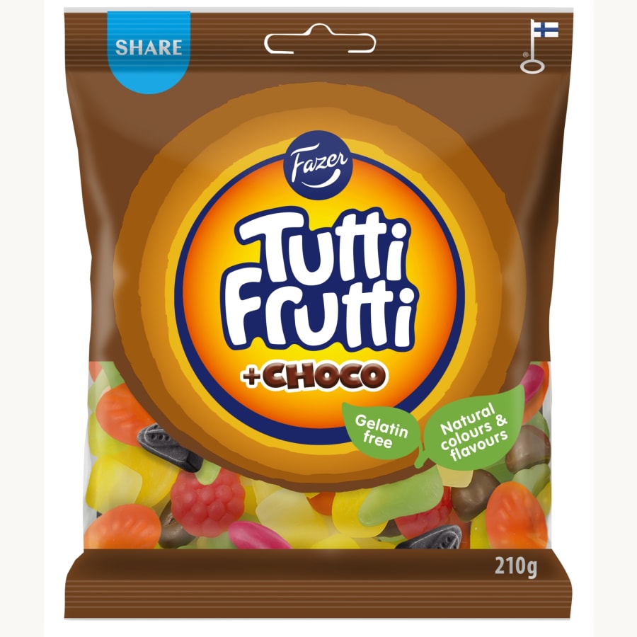 Fazer Tutti Frutti choco 210g karkkipussi