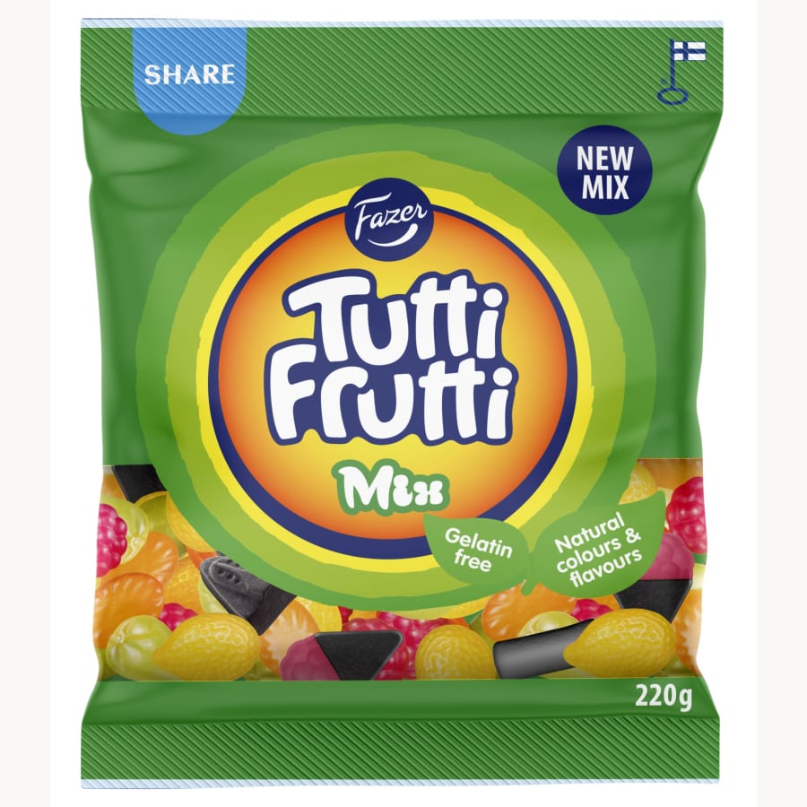 Fazer Tutti Frutti Mix 220g karkkipussi