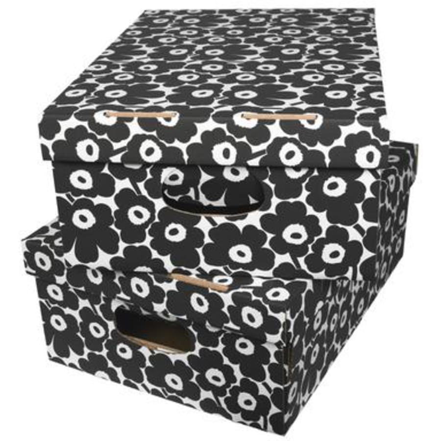 Marimekko Unikko musta 2 kpl kotilaatikko