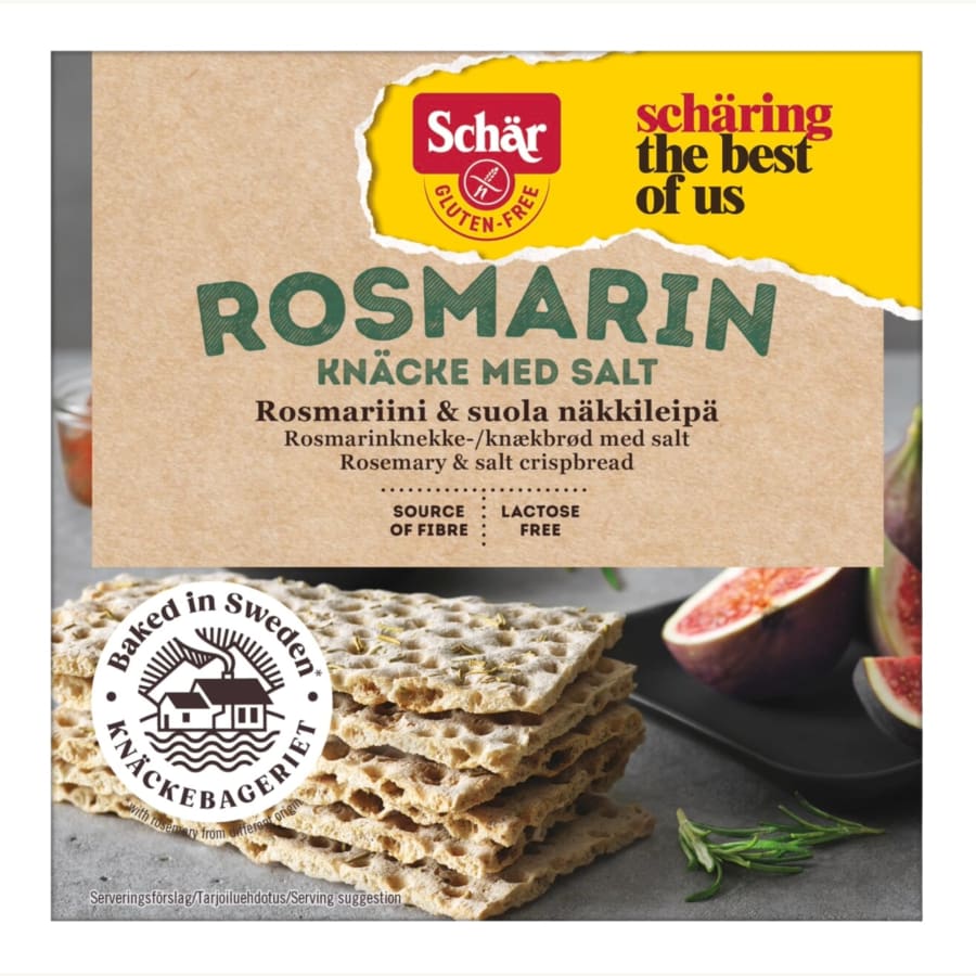 Schär gluteeniton 230 g Rosmariini & Suola näkkileipä