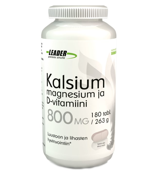 Leader Kalsium Magnesium D Vitamiini 180 Tabl Ravintolisa