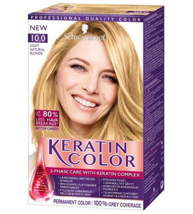 Schwarzkopf Keratin Color 10.0 Light Natural Blonde ...