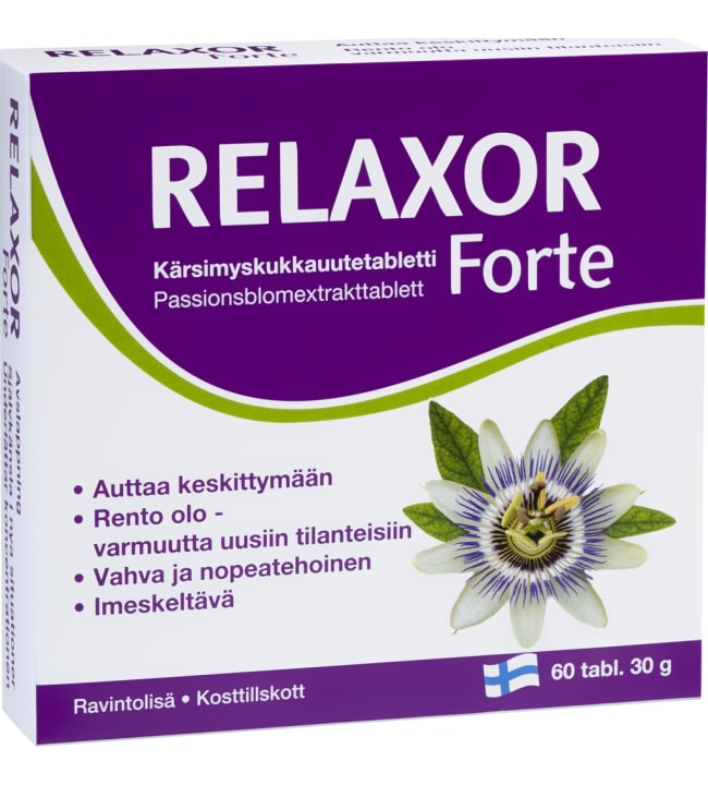 Relaxor Forte 60 kpl kärsimyskukkauutetabletti