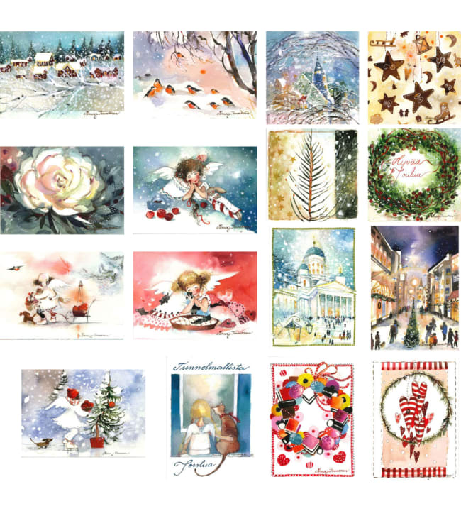 Minna-Kortti Joulukirkko joulupostikorttilajitelma