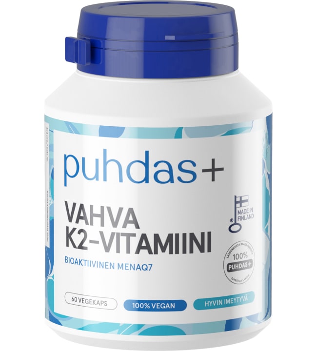 Puhdas+ Caps 60 kaps. 100 µg luonnollinen K2-vitamiini