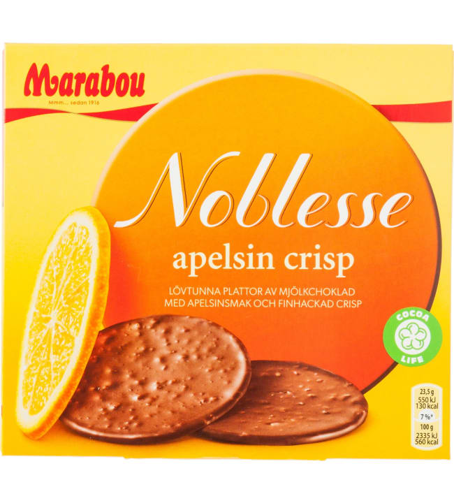 Marabou Noblesse Appelsiini Crisp 150 g konvehteja