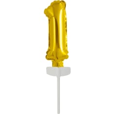 Gold-Coloured Number Foil Balloon 11 x 7 cm Cake Decoration
