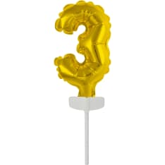 Kullanvärinen numerofoliopallo 11 x 7 cm kakunkoriste