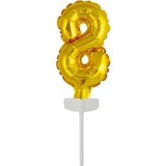 Gold-Coloured Number Foil Balloon 11 x 7 cm Cake Decoration