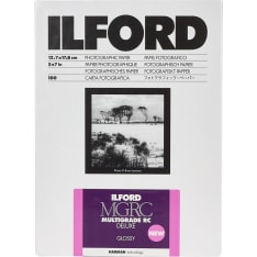 Ilford Multigrade RC Deluxe Glossy 40.6x50.8cm 10 mustavalkopaperi