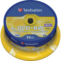 Verbatim DVD+RW 1-4x 4 .7GB/120 min 25 kpl DVD+RW levy