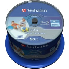 Verbatim BD-R SL 6x 25GB printable 50 kpl BD-R levy