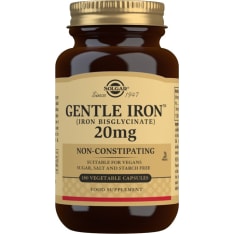 Solgar Gentle Iron 20 mg (bisglysinaatti) 180 kaps. ravintolisä