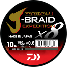 Daiwa J-Braid Expedition X8E 300 m Dark Green kuitusiima