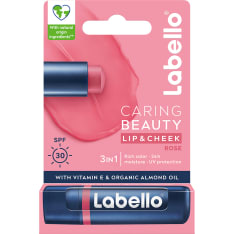 Labello Caring Beauty Rose 4,8 g sävyttävä voide huulille ja poskille