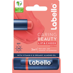 Labello Caring Beauty Coral 4,8 g sävyttävä voide huulille ja poskille