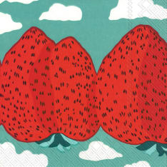 Marimekko Mansikkavuoret turkoosi 20 kpl lautasliina