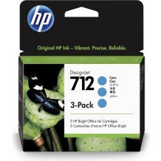 HP 712 3-pack Cyan mustepatruuna