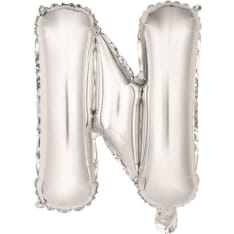 Silver colored inflatable letter foil ball