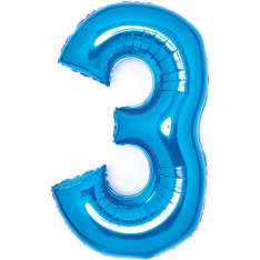 Blue 66cm number foil ball