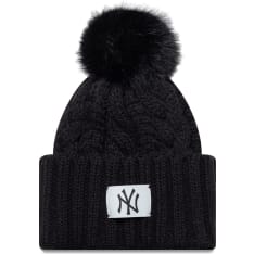 New Era womens cable wide beanie ny-logo