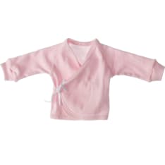 First outfit pink wrap shirt