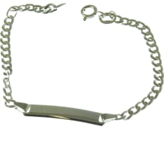 SK R6 16cm silver wrist chain with plate