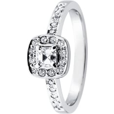 Festive Ensemble 503-043 Alicia Halo Asscher timanttisormus