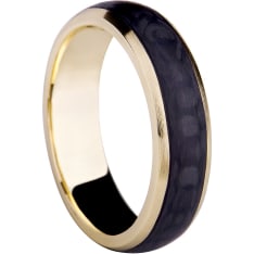 3D Carbon GC10-6 yellow gold - carbon fiber ring
