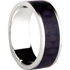 3D Carbon GRC14-6 white gold - carbon fiber ring