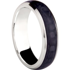 3D Carbon GC10-6 white gold - carbon fiber ring