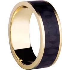 3D Carbon GC14-6 yellow gold - carbon fiber ring