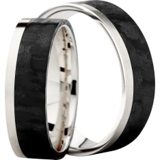 3D Carbon GWC2-6 white gold - carbon fiber ring