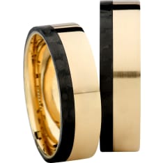 3D Carbon GC5-6 yellow gold - carbon fiber ring