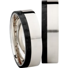 3D Carbon GC5-6 white gold - carbon fiber ring