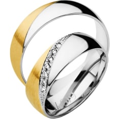3D Gold 619-6-7 x 0,01 ct kelta-valkokultainen timanttisormus