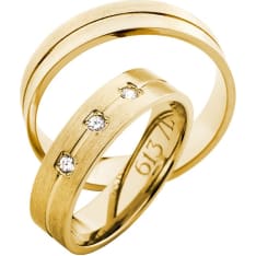 3D Gold 613-5-3 x 0,02 ct keltakultainen timanttisormus