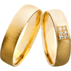 3D Gold 630-5 6 x 0,01 ct keltakultainen timanttisormus