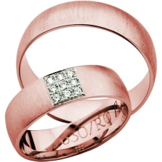 3D Gold 630-5 6 x 0,01 ct punakultainen timanttisormus