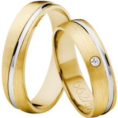 3D Gold 662-5 1 x 0,02 ct kelta-valkokultainen timanttisormus