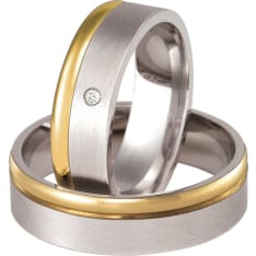 3D Gold 654-6 1 x 0,01 ct kelta-valkokultainen timanttisormus