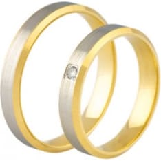 3D Gold 691-4 1 x 0,02 ct kelta-valkokultainen timanttisormus