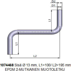 KK 1074468 EPDM 2-mutkainen muotoletku