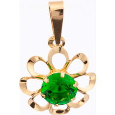 SK R8-3.4 large open flower 5 mm green zircon pendant