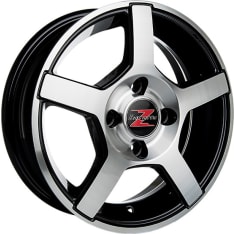 Barzetta Carrello Black Polished 5.5x14 Jako:4x100 ET:30 valve