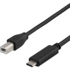 Deltaco USB-B - USB-C kaapeli käännettävällä liittimellä