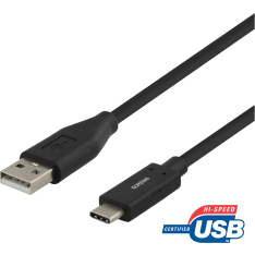 Deltaco USB-A - USB-C kaapeli käännettävällä liittimellä