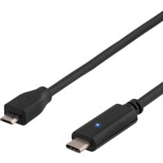 Deltaco Micro USB - USB-C kaapeli käännettävällä liittimellä