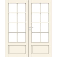 Swedoor 8R 13x21 with clear glass, hardened white solid double mirror door