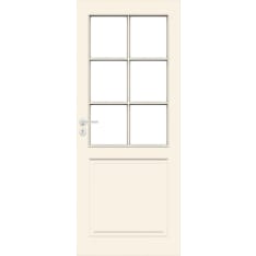 Swedoor white 9x21 6 panel light mirror door with clear glass